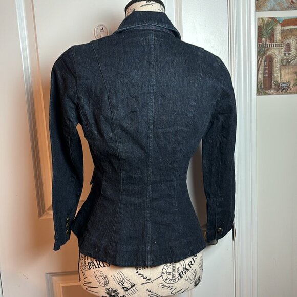 Lauren Jeans Company Ralph Lauren Dark Denim Cotton Blazer Jacket - Picture 5 of 8